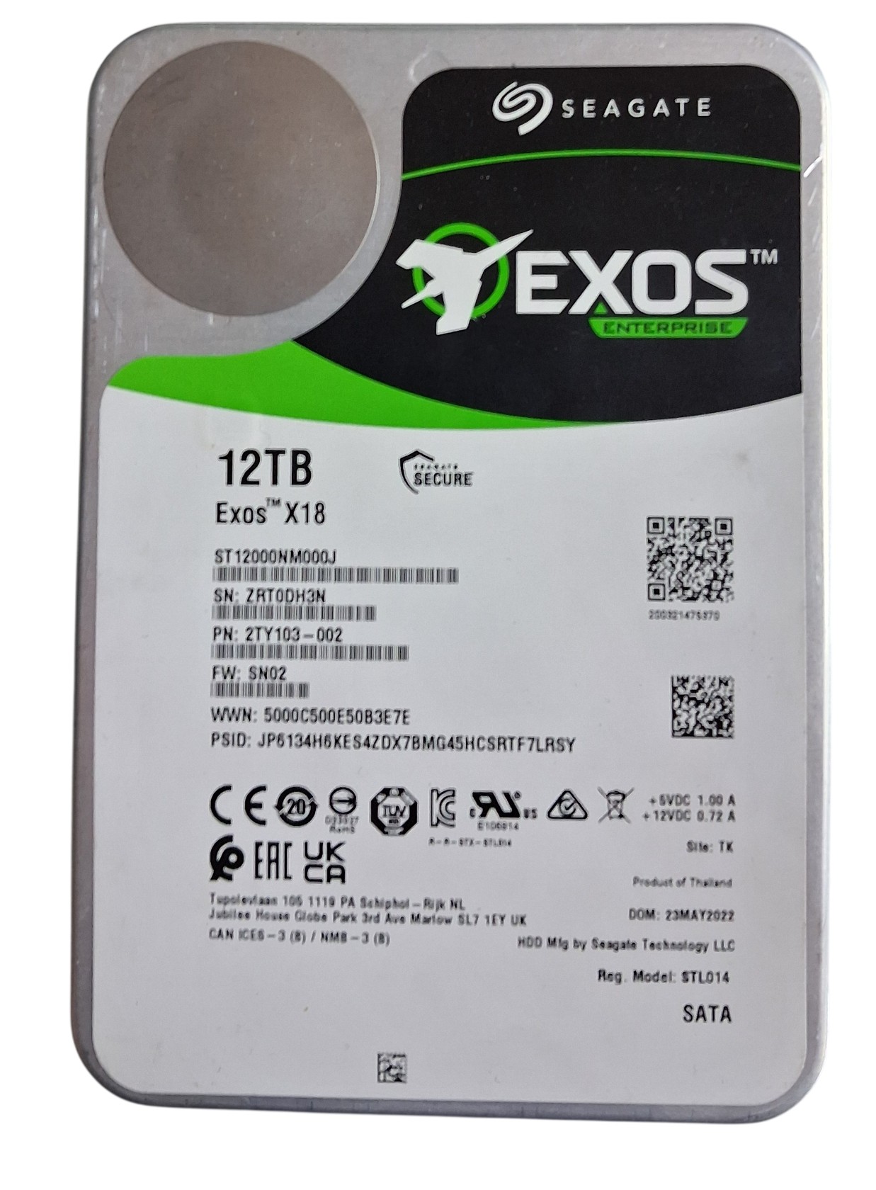 Seagate Exos 12TB Enterprise SATA HDD