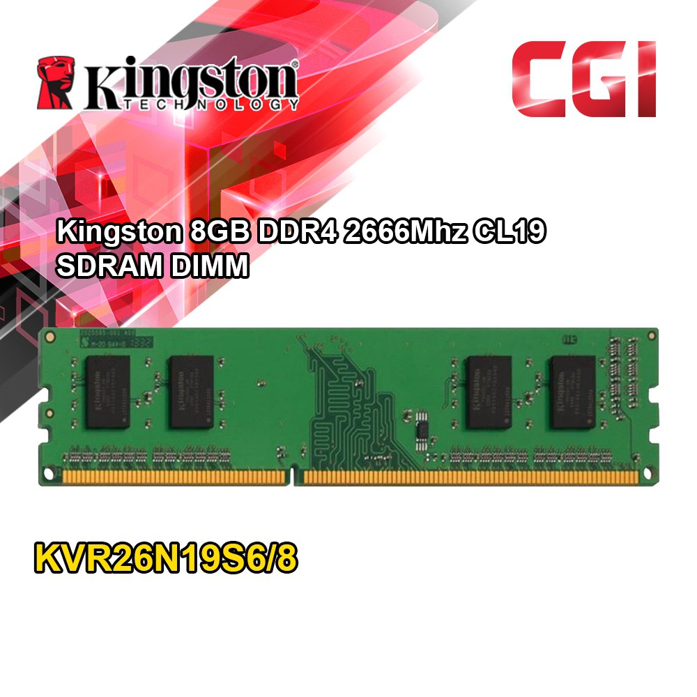 Kingston 8GB DDR4 2666MHz ECC Sunucu RAM (KVR26N19S6/8)