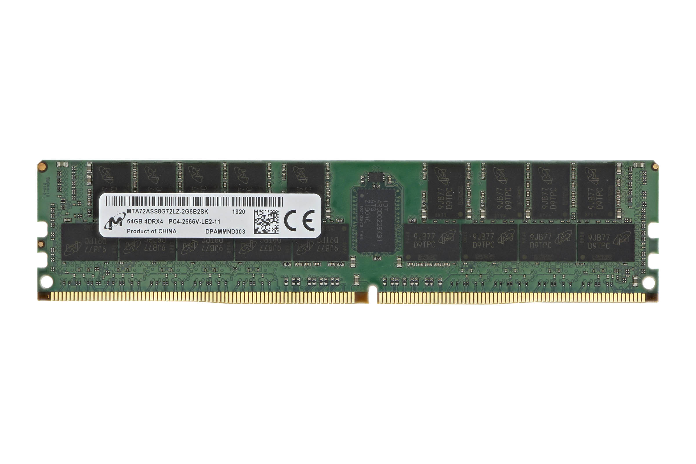 Micron 64GB DDR4 2666MHz ECC Sunucu RAM (MTA72ASS8G72LZ-2G6B2SG)