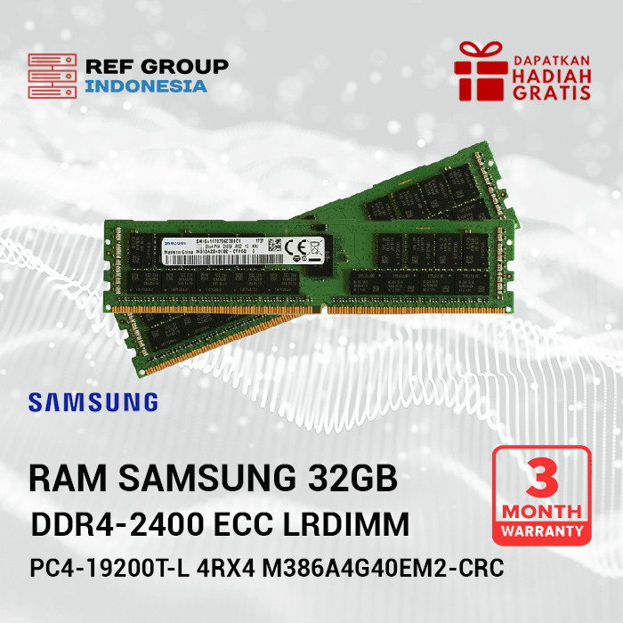 Samsung 32GB DDR4 2400MHz ECC Sunucu RAM (M386A4G40EM2-CRC5Q S)