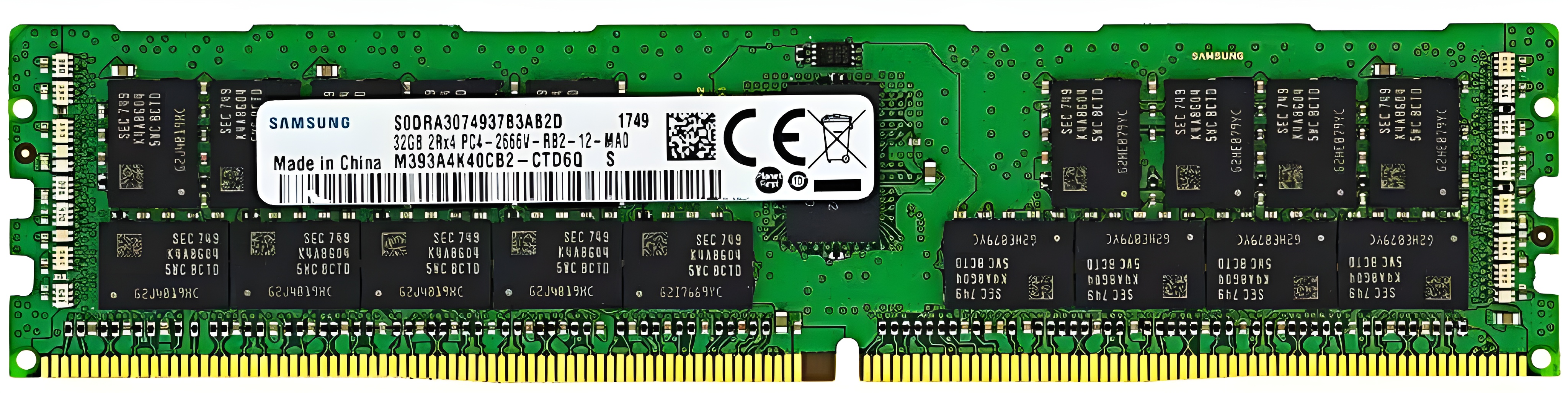 Samsung 32GB DDR4 2666MHz ECC Sunucu RAM (M393A4K40CB2-CTD6Y S)